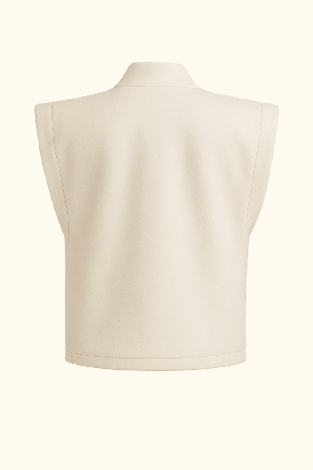 Kimono sans manche MADELEINE en laine blanche et velours marron. Inspiré de la Galerie de la Madeleine, deux longueurs disponibles, confection artisanale à Paris en série limitée.